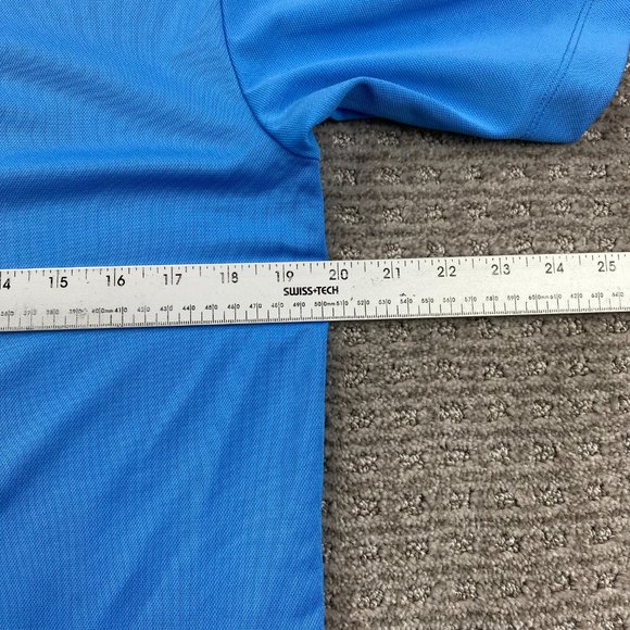 Nike Golf Shirt Men Small S Blue White Embroidered Back Collar Swoosh Fit Dry - Picture 8 of 9